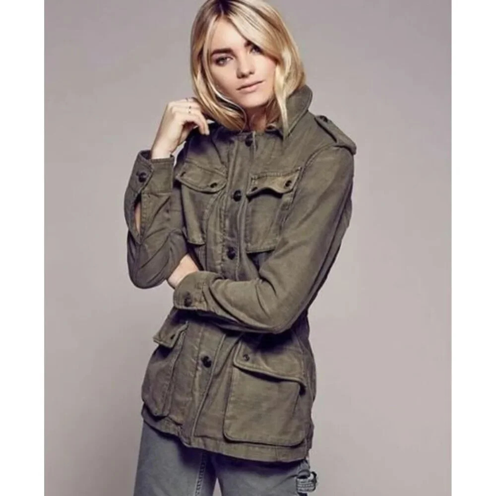 Free People not your brother’s Military Jacket Olive Green 26029
